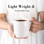 11oz Stackable Ceramic Coffee Mugs Set of 12