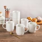 11oz Stackable Ceramic Coffee Mugs Set of 12