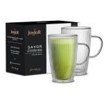 JoyJolt Double Insulated Glass Coffee Mugs, 15oz