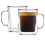 Double Wall Glass Coffee Mugs - Set of 2