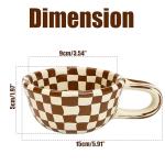 BuleVina Retro Checkered Coffee Mug Set