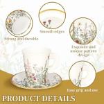 80 Pcs Vintage Floral Tea Cups and Plates Set