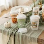 Fall-Themed Disposable Paper Cups - 100 Count