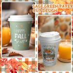 Fall-Themed Disposable Paper Cups - 100 Count