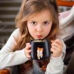 Cute Shiba Inu Ceramic Mug with Lid and Spoon