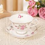 Light Pink Floral Tea Cup and Saucer Set