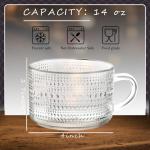 Set of 6 Vintage Stackable Glass Coffee Mugs