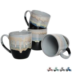 Bosmarlin 4-Piece Grey Coffee Mug Set
