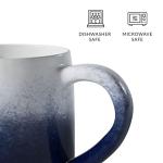 Set of 4 Blue/Ivory Ceramic Coffee Mugs