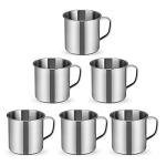 Set of 6 Stainless Steel Espresso Mugs