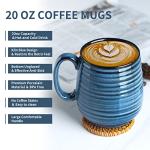 Hasense 20 oz Blue Ceramic Coffee Mug