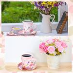 Blossom Party Disposable Tea Cups and Saucers Set