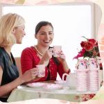 Blossom Party Disposable Tea Cups and Saucers Set