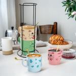 4 Stackable Cat Mugs with Stand and Spoon