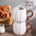 Fall Pumpkin Ceramic Coffee Mugs - Set of 2