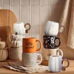 Fall Pumpkin Ceramic Coffee Mugs - Set of 2