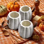 Fall Pumpkin Ceramic Coffee Mugs - Set of 2