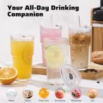 GOSCHE 20oz Clear Glass Tumblers with Straws - 2 Pack