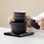 Portable Ceramic Travel Tea Set with Cups