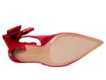 Steve Madden Red Satin Teacup Pump, Size 7.5