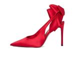Steve Madden Red Satin Teacup Pump, Size 7.5