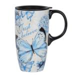 Large Butterfly Art Travel Coffee Mug