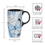 Large Butterfly Art Travel Coffee Mug