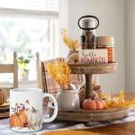 Whaline Autumn Pumpkin Leaves Coffee Mug 12oz