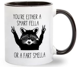 Smart Fella or Fart Smella Funny Coffee Mug