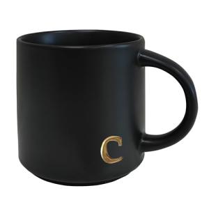 Personalized Black Monogram Ceramic Coffee Mugs