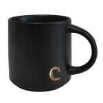 Personalized Black Monogram Ceramic Coffee Mugs