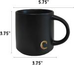 Personalized Black Monogram Ceramic Coffee Mugs