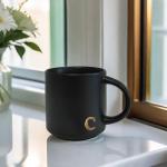 Personalized Black Monogram Ceramic Coffee Mugs