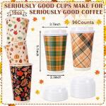 Fall Themed Disposable Coffee Cups - 96 Pack