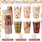 Fall Themed Disposable Coffee Cups - 96 Pack