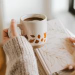 Fall Coffee Mug with Orange Leaves Design 14oz