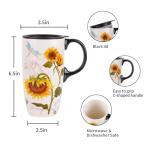 Sunflower Travel Mug with Lid - 17oz