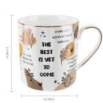 WAVEYU Ceramic Coffee Mug, Cute Water Cup for Holiday, Home Office Decorative Coffee Tea Cup, 14 oz