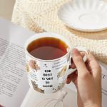 WAVEYU Ceramic Coffee Mug, Cute Water Cup for Holiday, Home Office Decorative Coffee Tea Cup, 14 oz