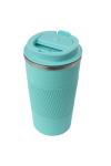 Sip+Sea Dominica 18 oz Travel Coffee Mug - Double Wall Vacuum Insulated Stainless Steel Tumbler with Flip Lid, Leak-Proof Coffee Cup with Non-Slip Silicone Base, Hot & Cold Drink Container