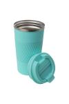 Sip+Sea Dominica 18 oz Travel Coffee Mug - Double Wall Vacuum Insulated Stainless Steel Tumbler with Flip Lid, Leak-Proof Coffee Cup with Non-Slip Silicone Base, Hot & Cold Drink Container