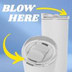 Loud Cup 23 oz Tumbler + Stadium Horn with Slide-Close Lid (Marlin Blue) - Insulated Cup Reusable Water Bottle Coffee Travel Mug - Worlds Loudest Cup for Game Day