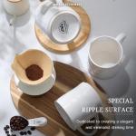 HaWare 14OZ Coffee Mugs Set of 4, Stoneware Coffee Cups with Handle, Latte Mug for Man, Woman, Dad, Mom, Modern Tea Mugs for Latte/Cappuccino/Cocoa/Milk, Dishwasher& Microwave Safe, Speckled White