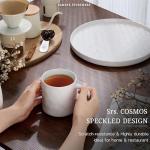 HaWare 14OZ Coffee Mugs Set of 4, Stoneware Coffee Cups with Handle, Latte Mug for Man, Woman, Dad, Mom, Modern Tea Mugs for Latte/Cappuccino/Cocoa/Milk, Dishwasher& Microwave Safe, Speckled White