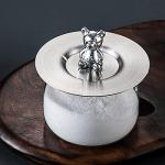 2Pcs Stainless Steel Cup Cover, Cute Bear Cup Cover Rounded Coffee Mug Seal Artistic Cup Lid Water Beverage Drinking Universal Lid for Mug Glass Cup Hot Tea Kitchen Camping