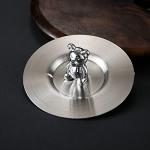 2Pcs Stainless Steel Cup Cover, Cute Bear Cup Cover Rounded Coffee Mug Seal Artistic Cup Lid Water Beverage Drinking Universal Lid for Mug Glass Cup Hot Tea Kitchen Camping