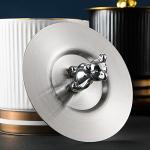 2Pcs Stainless Steel Cup Cover, Cute Bear Cup Cover Rounded Coffee Mug Seal Artistic Cup Lid Water Beverage Drinking Universal Lid for Mug Glass Cup Hot Tea Kitchen Camping