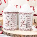 Macorner Personalized Accent Mug, God Says I Am Name Letter In Bible Toile De Jouy Style