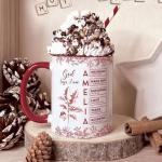 Macorner Personalized Accent Mug, God Says I Am Name Letter In Bible Toile De Jouy Style