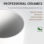 harebe 15 oz Ceramic Coffee Mug, Big Tea Cup with Large Handle Easy to Hold for Men & Women Office Work, White